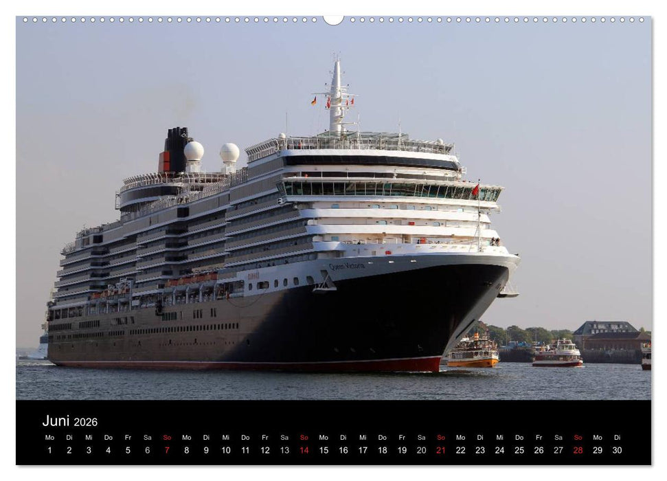 Kreuzfahrtschiffe in Europa (CALVENDO Premium Wandkalender 2026)
