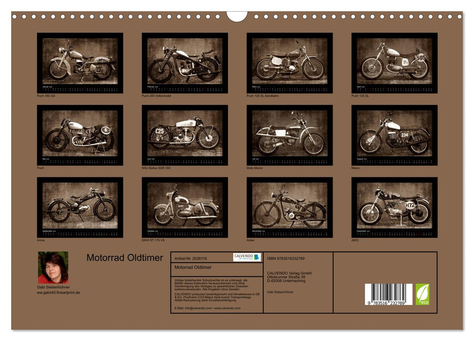 Motorrad Oldtimer (CALVENDO Wandkalender 2026)