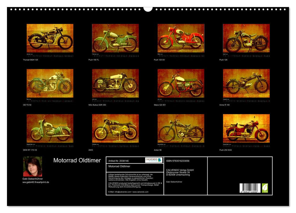 Motorrad Oldtimer (CALVENDO Wandkalender 2026)