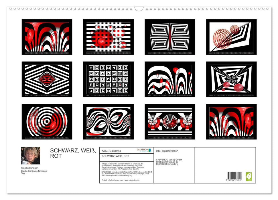 SCHWARZ, WEIß, ROT (CALVENDO Wandkalender 2026)