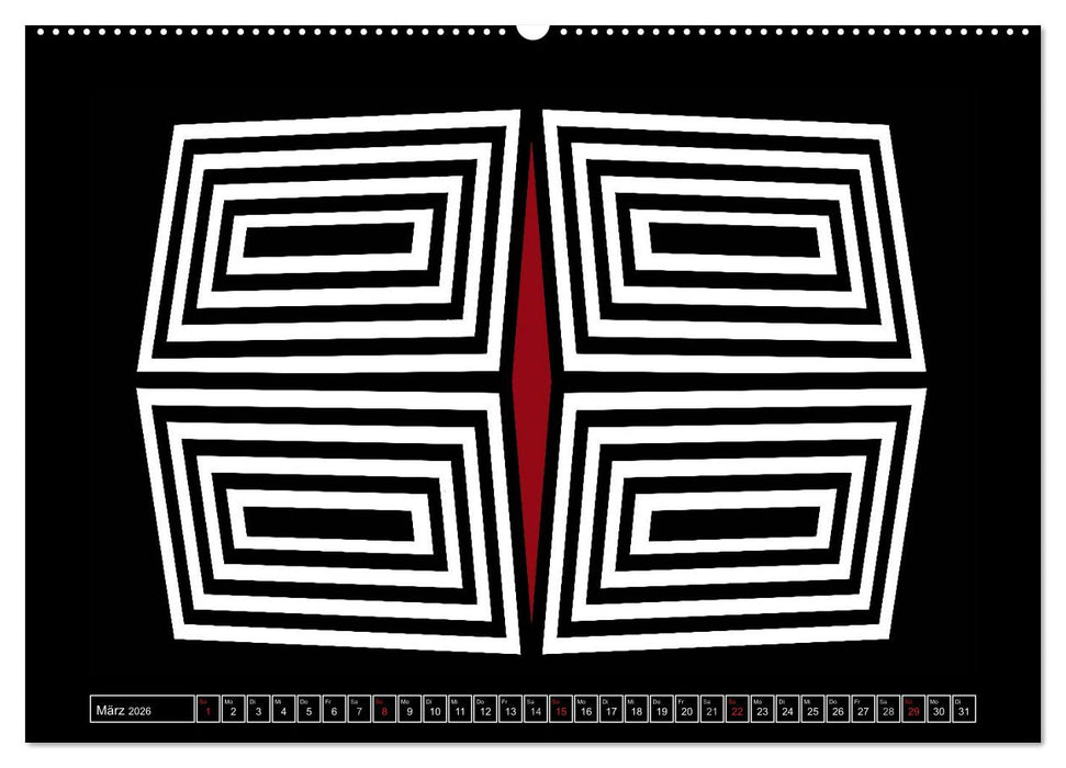 SCHWARZ, WEIß, ROT (CALVENDO Wandkalender 2026)