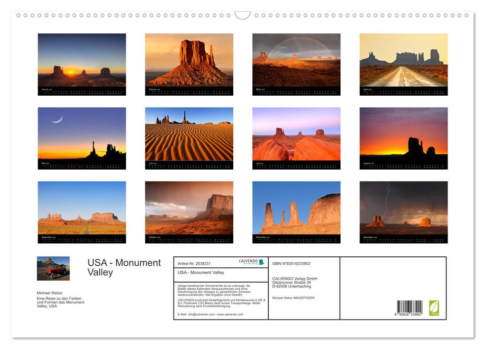 USA - Monument Valley (CALVENDO Wandkalender 2026)