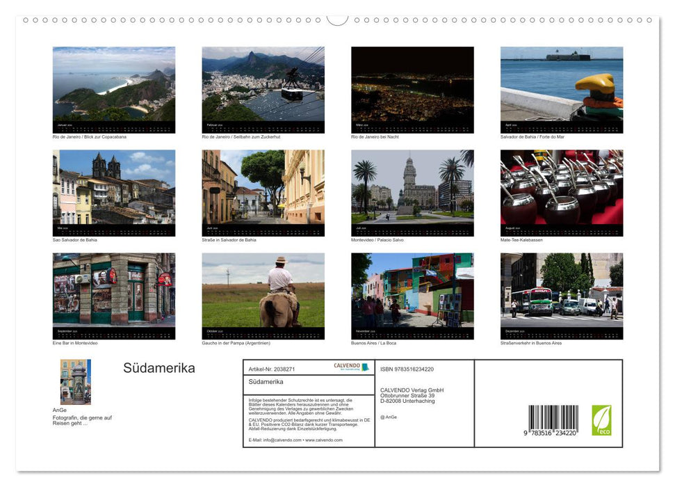 Südamerika (CALVENDO Premium Wandkalender 2026)