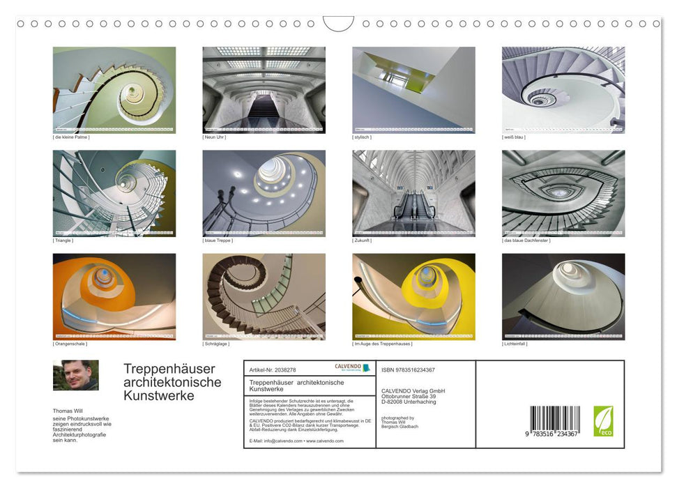 Treppenhäuser architektonische Kunstwerke (CALVENDO Wandkalender 2026)