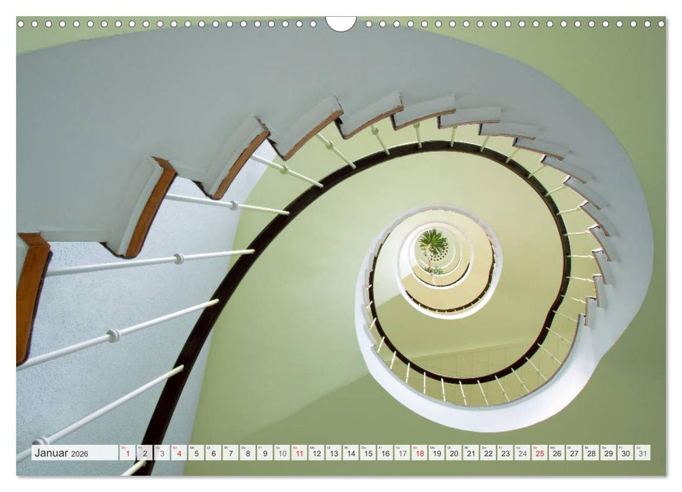 Treppenhäuser architektonische Kunstwerke (CALVENDO Wandkalender 2026)