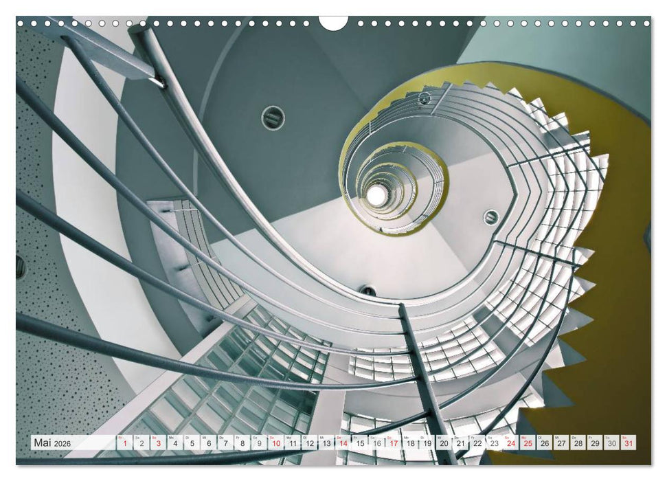 Treppenhäuser architektonische Kunstwerke (CALVENDO Wandkalender 2026)