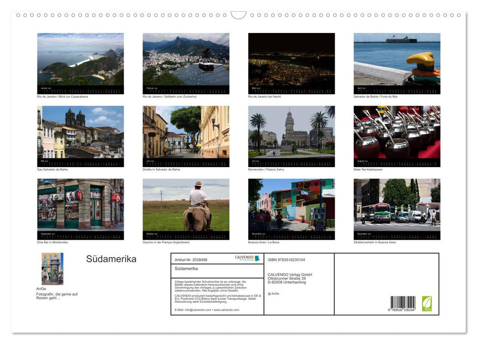 Südamerika (CALVENDO Wandkalender 2026)