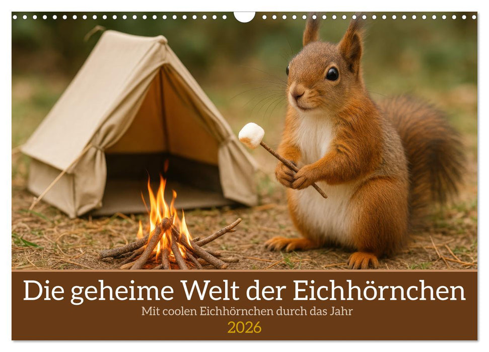 Die geheime Welt der Eichhörnchen (CALVENDO Wandkalender 2026)