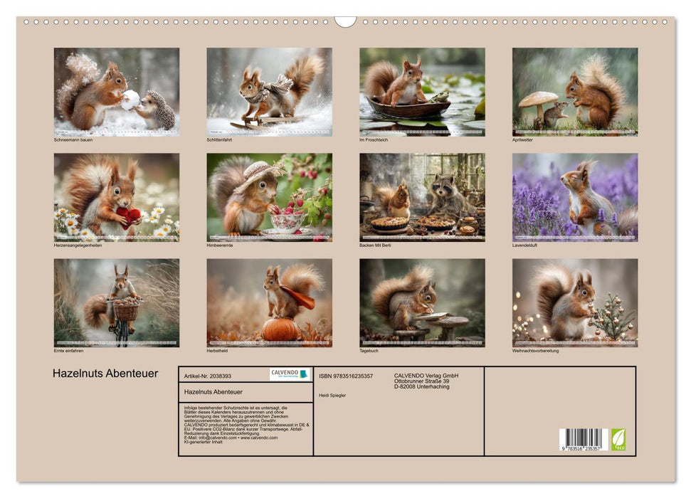 Hazelnuts Abenteuer (CALVENDO Wandkalender 2026)