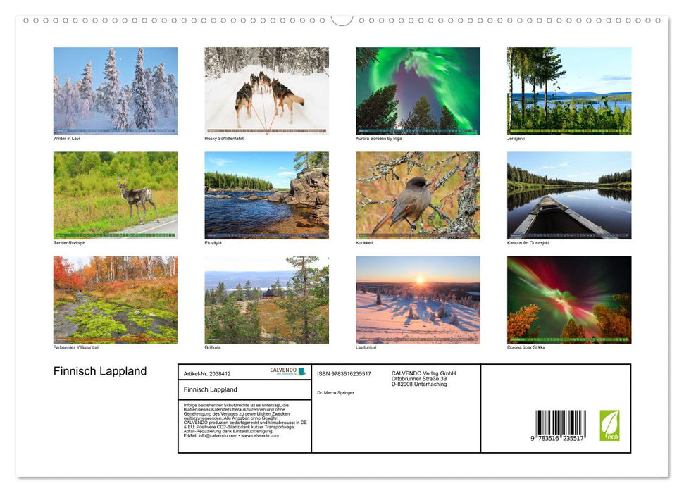 Finnisch Lappland (CALVENDO Premium Wandkalender 2026)