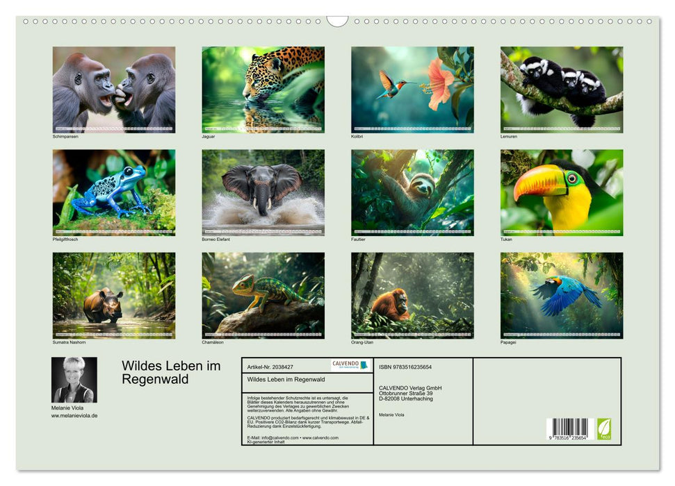Wildes Leben im Regenwald (CALVENDO Wandkalender 2026)