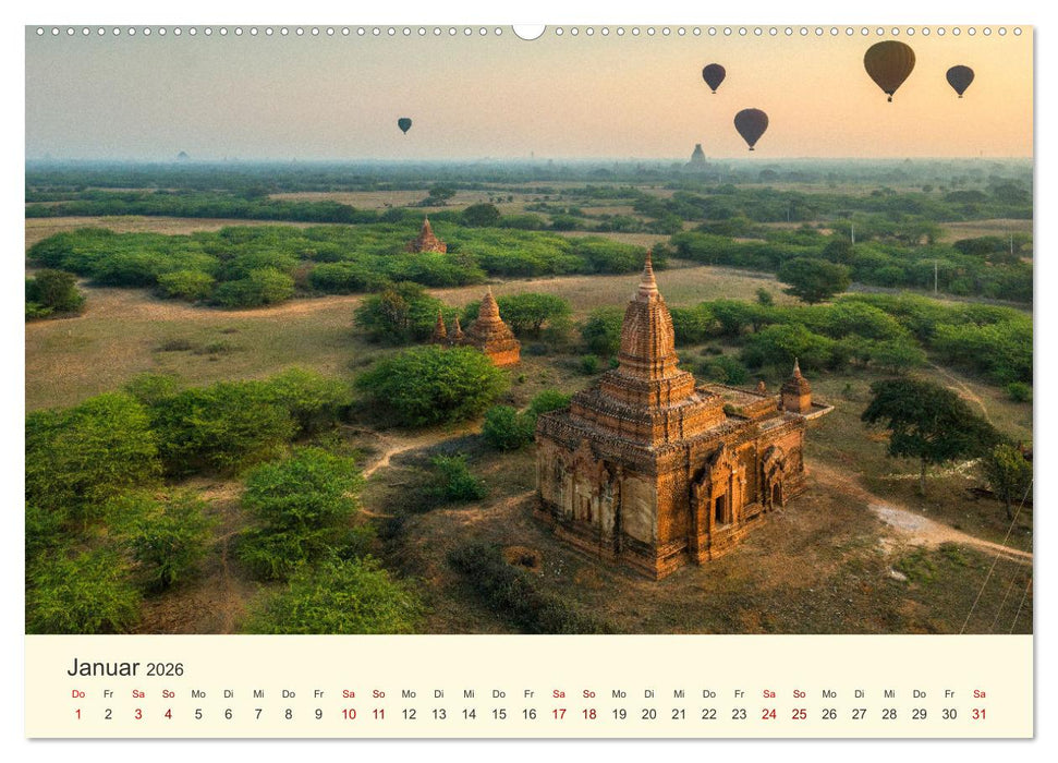 Bagan - Pagode im Wald (CALVENDO Premium Wandkalender 2026)