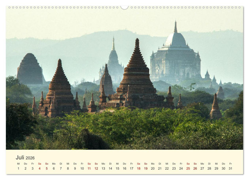 Bagan - Pagode im Wald (CALVENDO Premium Wandkalender 2026)