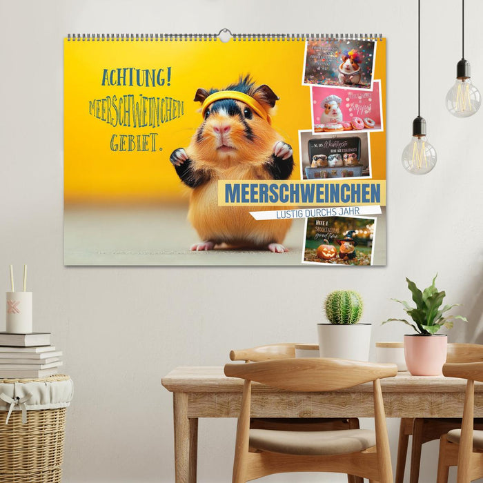 Meerschweinchen LUSTIG DURCHS JAHR (CALVENDO Wandkalender 2026)