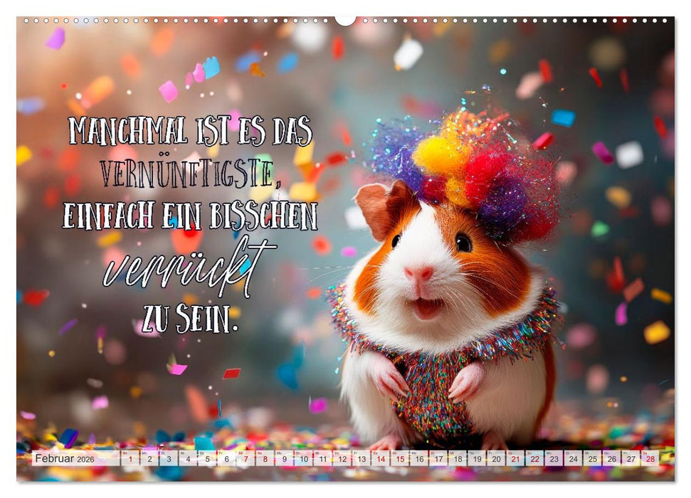 Meerschweinchen LUSTIG DURCHS JAHR (CALVENDO Wandkalender 2026)