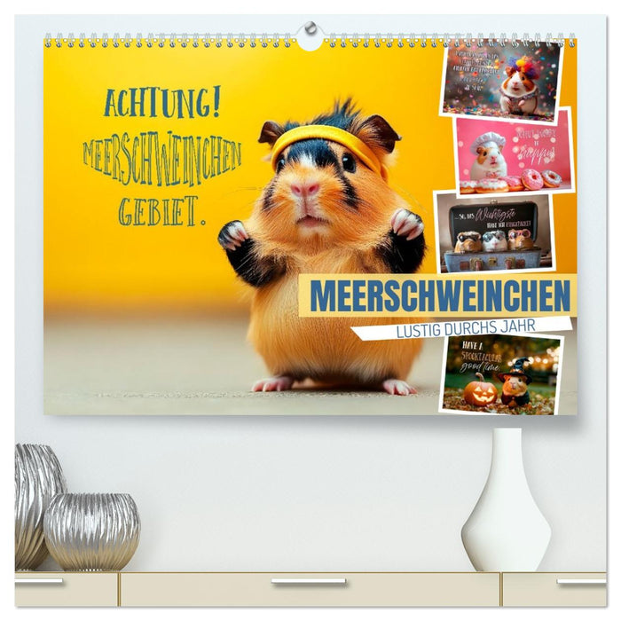 Meerschweinchen LUSTIG DURCHS JAHR (CALVENDO Premium Wandkalender 2026)