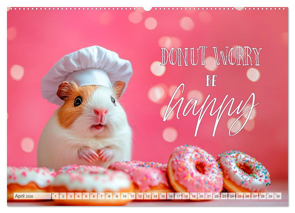 Meerschweinchen LUSTIG DURCHS JAHR (CALVENDO Premium Wandkalender 2026)