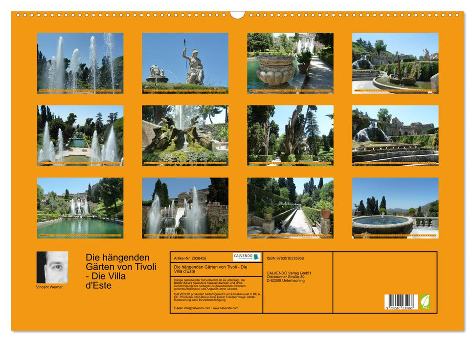Die hängenden Gärten von Tivoli - Die Villa d'Este (CALVENDO Wandkalender 2026)