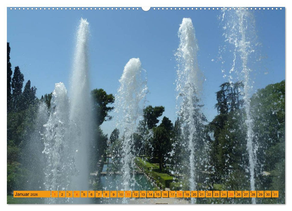 Die hängenden Gärten von Tivoli - Die Villa d'Este (CALVENDO Wandkalender 2026)