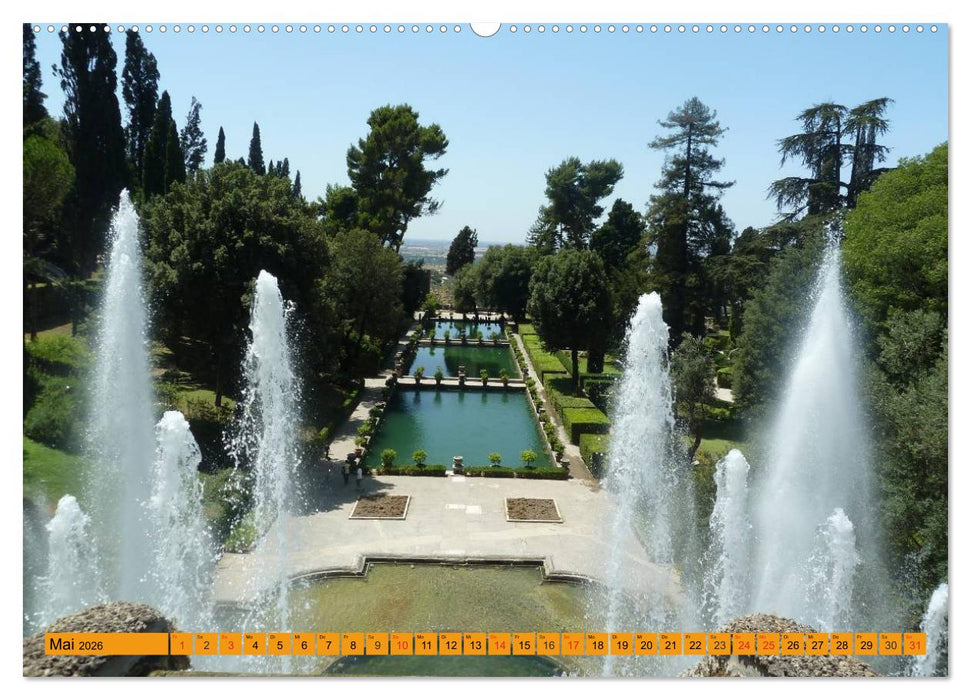 Die hängenden Gärten von Tivoli - Die Villa d'Este (CALVENDO Wandkalender 2026)