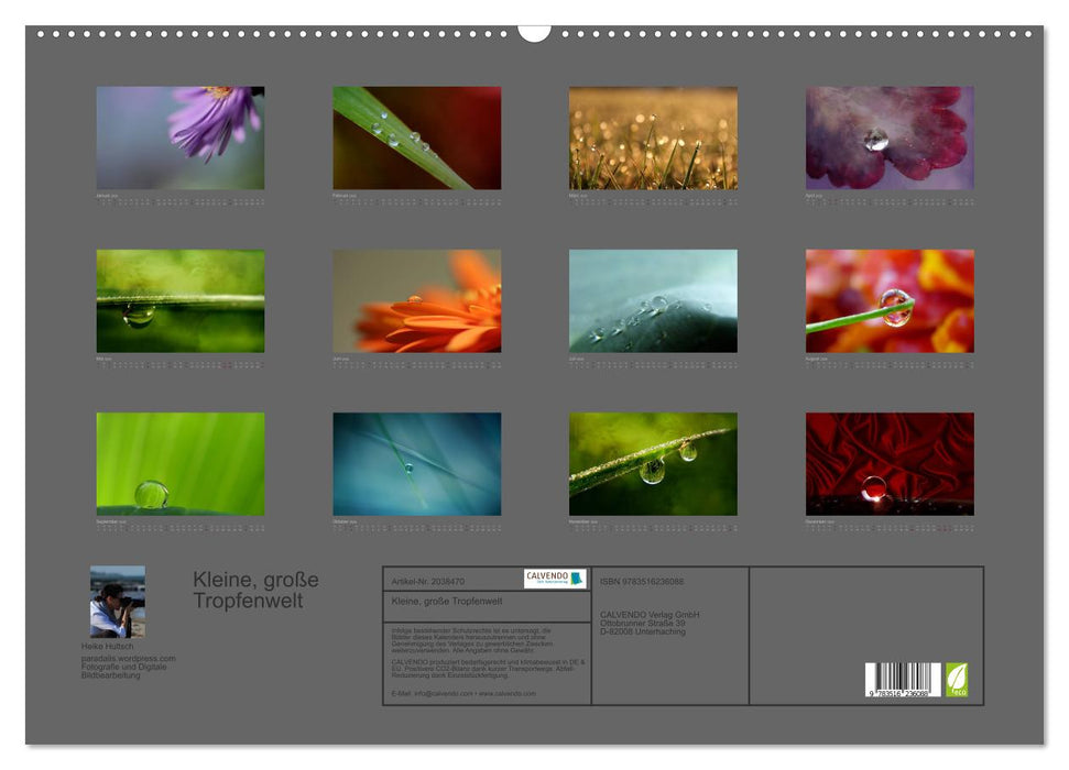 Kleine, große Tropfenwelt (CALVENDO Wandkalender 2026)