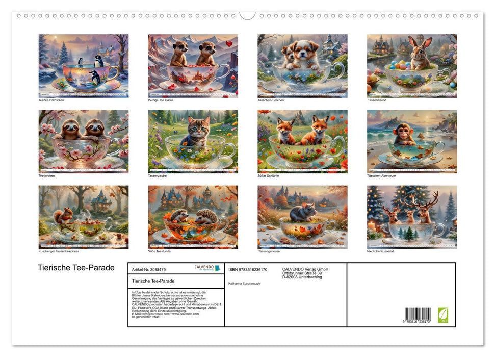 Tierische Tee-Parade (CALVENDO Wandkalender 2026)