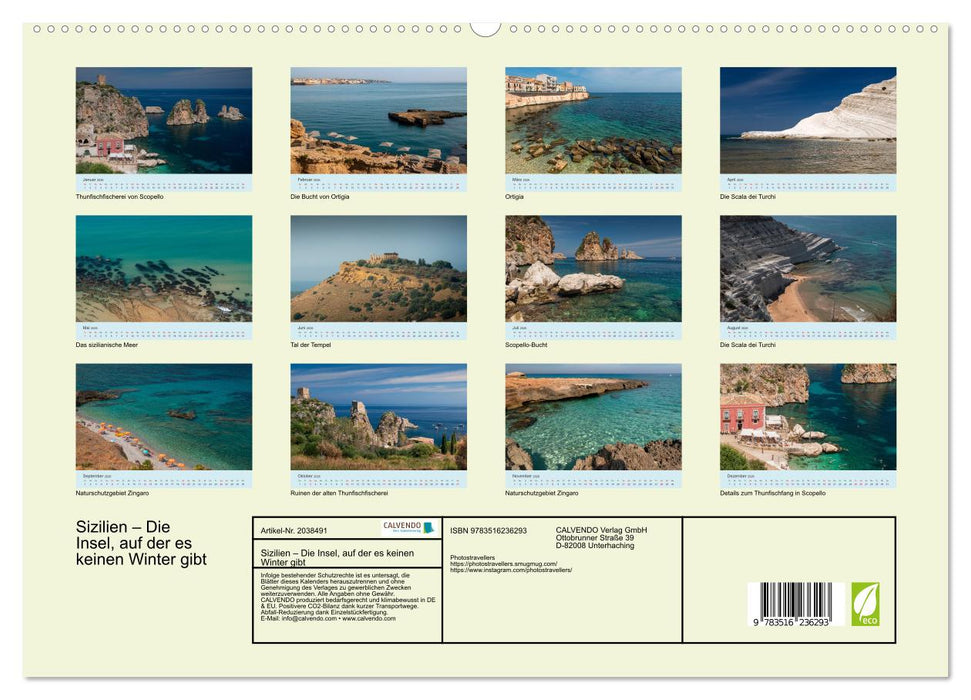Sizilien – Die Insel, auf der es keinen Winter gibt (CALVENDO Premium Wandkalender 2026)