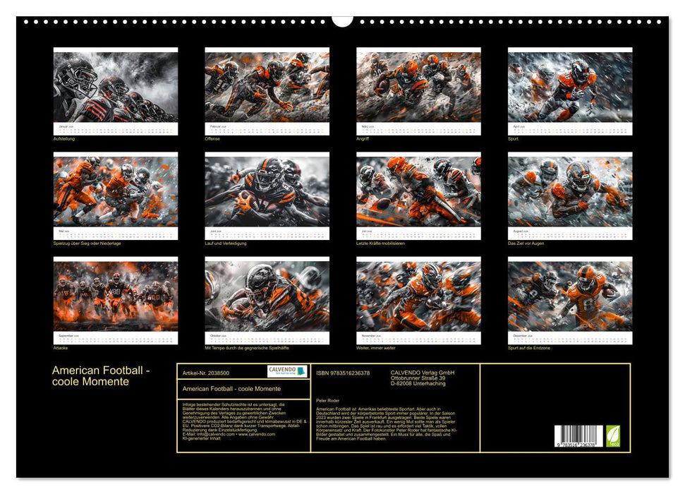 American Football - coole Momente (CALVENDO Wandkalender 2026)