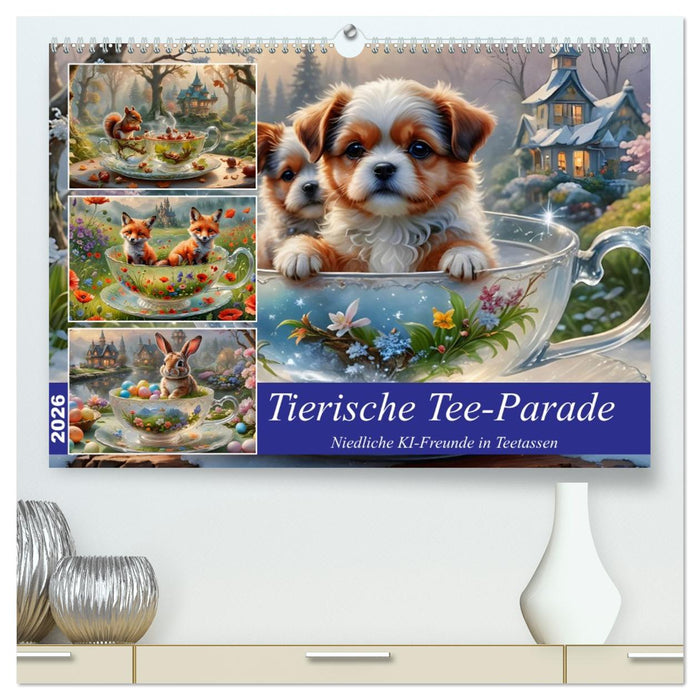 Tierische Tee-Parade (CALVENDO Premium Wandkalender 2026)