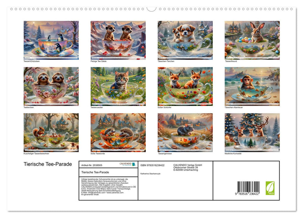 Tierische Tee-Parade (CALVENDO Premium Wandkalender 2026)
