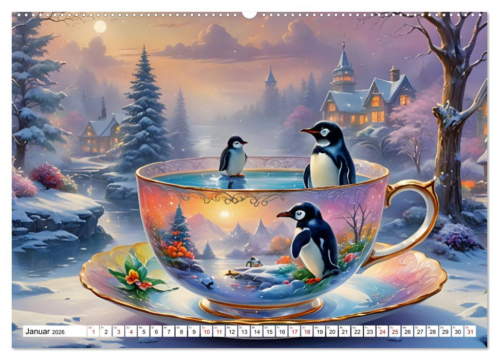 Tierische Tee-Parade (CALVENDO Premium Wandkalender 2026)