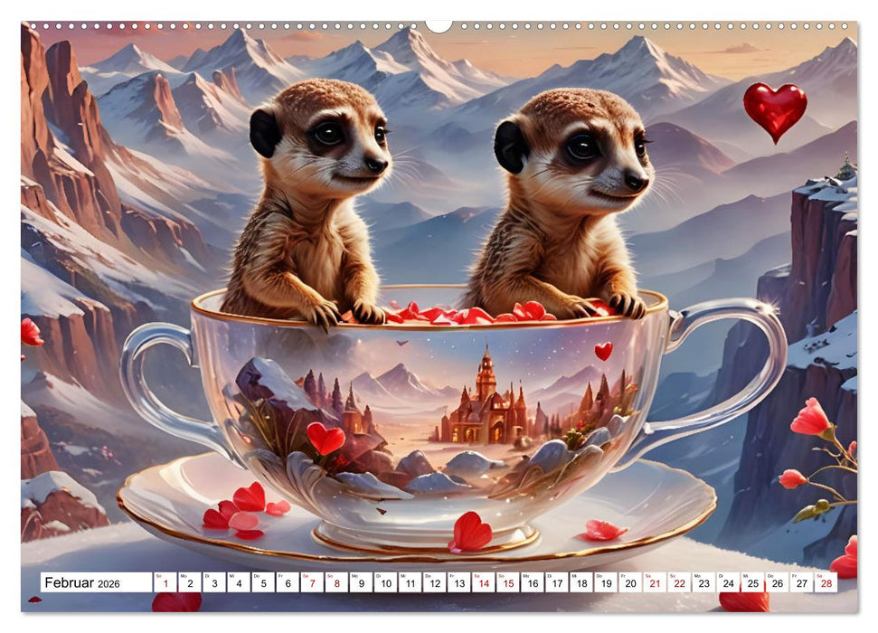 Tierische Tee-Parade (CALVENDO Premium Wandkalender 2026)