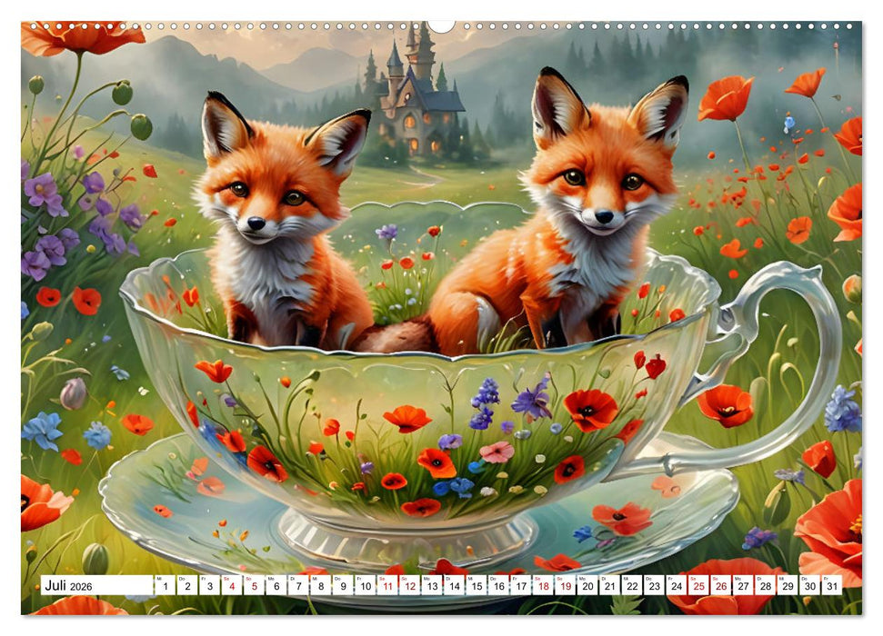 Tierische Tee-Parade (CALVENDO Premium Wandkalender 2026)