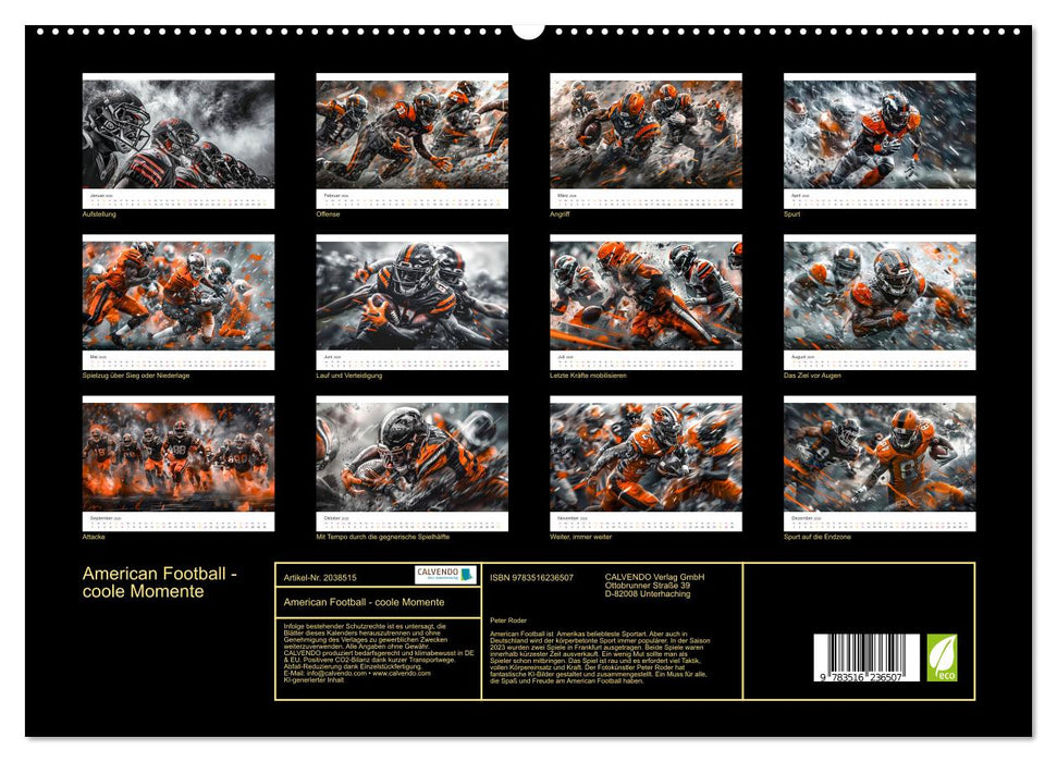 American Football - coole Momente (CALVENDO Premium Wandkalender 2026)