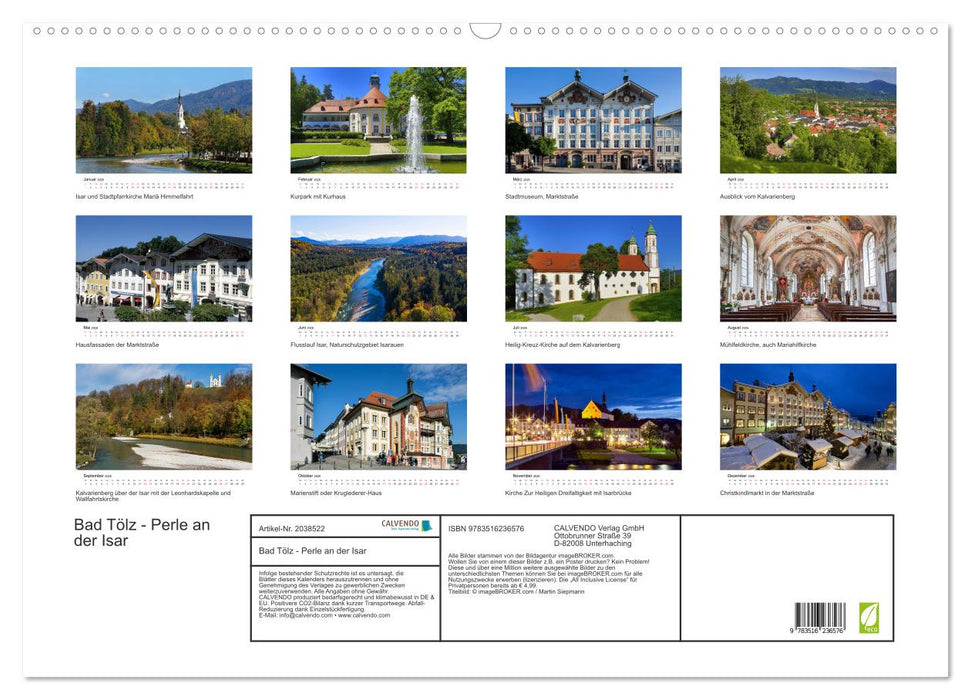 Bad Tölz - Perle an der Isar (CALVENDO Wandkalender 2026)