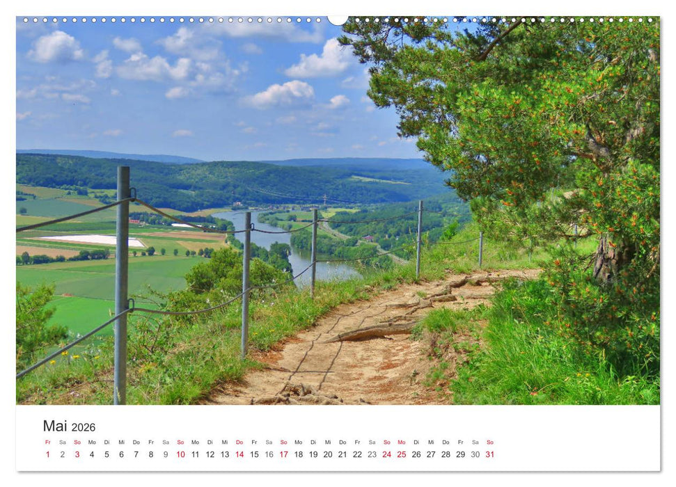 Wege durchs Jahr- Zitate begleiten auf romantisch schönen Wegen (CALVENDO Premium Wandkalender 2026)