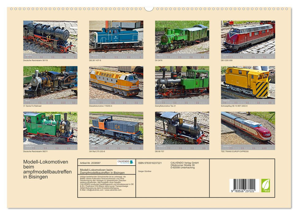Modell-Lokomotiven beim Dampfmodellbautreffen in Bisingen (CALVENDO Premium Wandkalender 2026)