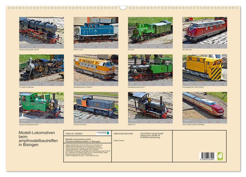Modell-Lokomotiven beim Dampfmodellbautreffen in Bisingen (CALVENDO Wandkalender 2026)