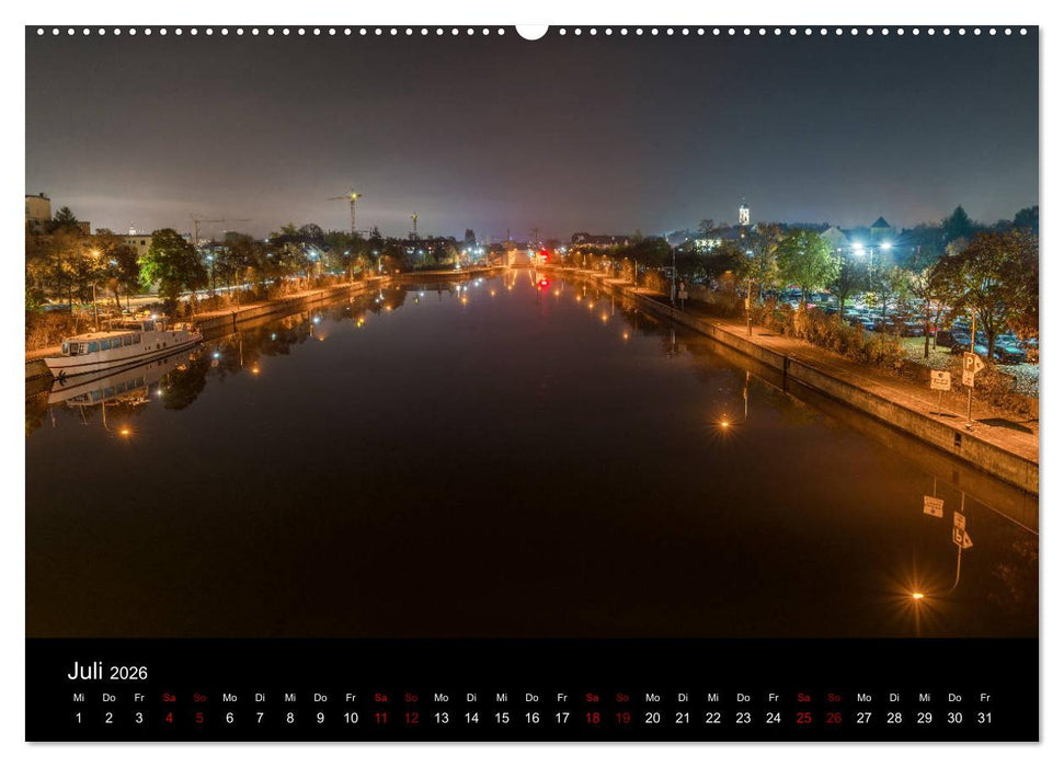 Regensburg bei Nacht (CALVENDO Premium Wandkalender 2026)