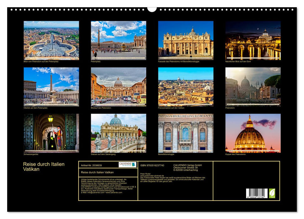 Reise durch Italien Vatikan (CALVENDO Wandkalender 2026)