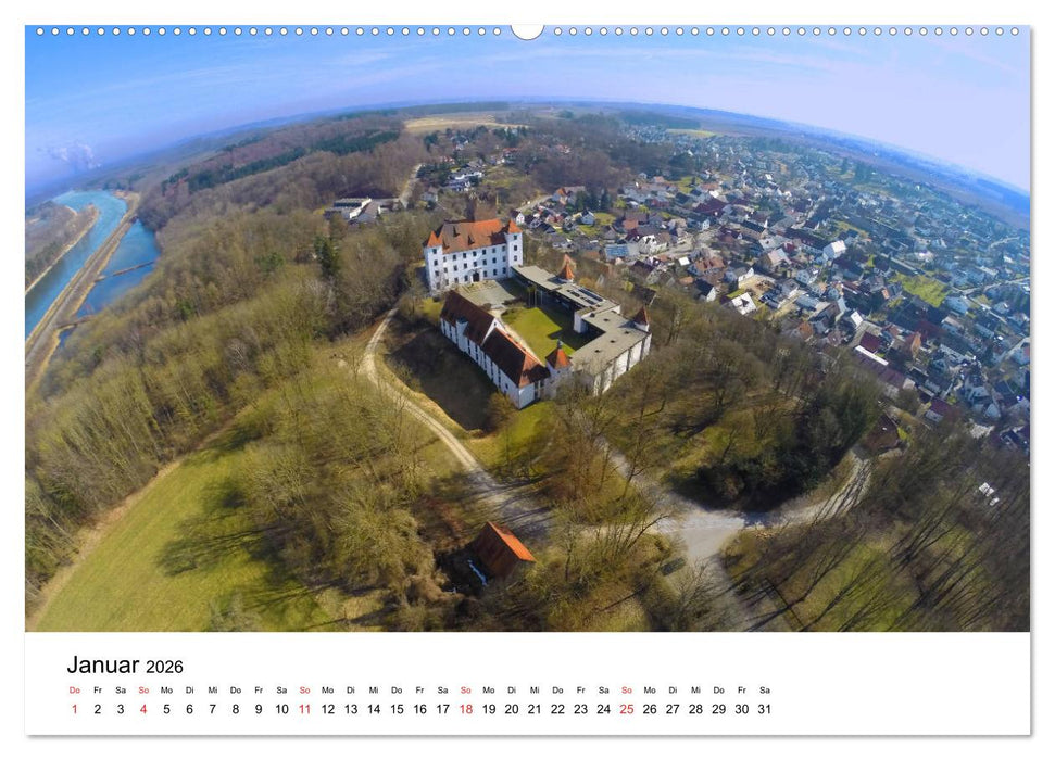 Deutschlands Burgen - Der Süden von oben (CALVENDO Premium Wandkalender 2026)