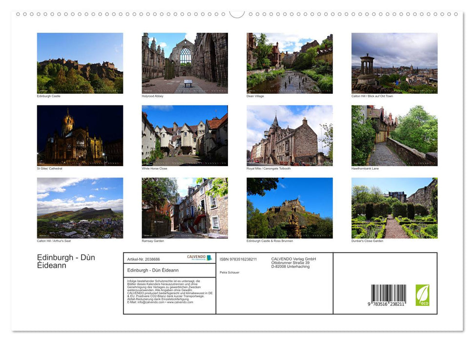 Edinburgh - Dùn Èideann (CALVENDO Premium Wandkalender 2026)