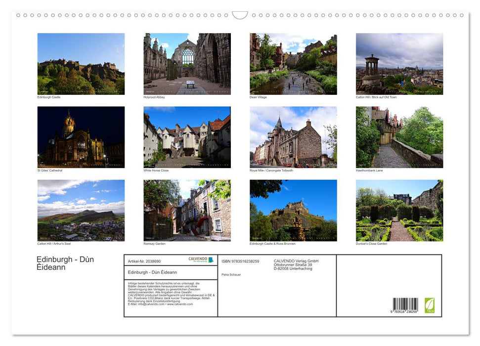 Edinburgh - Dùn Èideann (CALVENDO Wandkalender 2026)