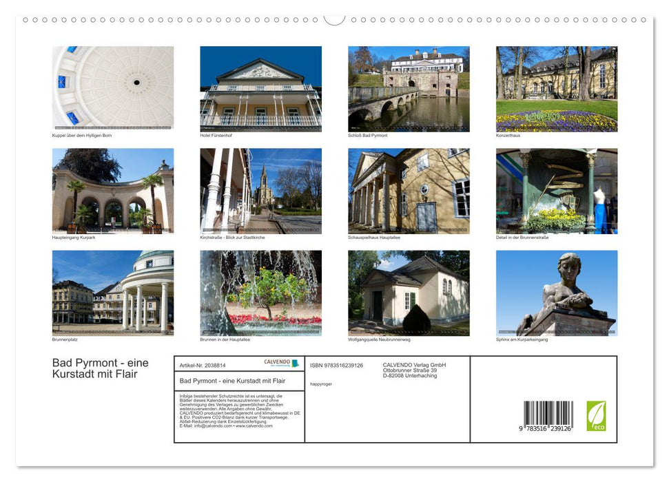 Bad Pyrmont - eine Kurstadt mit Flair (CALVENDO Premium Wandkalender 2026)