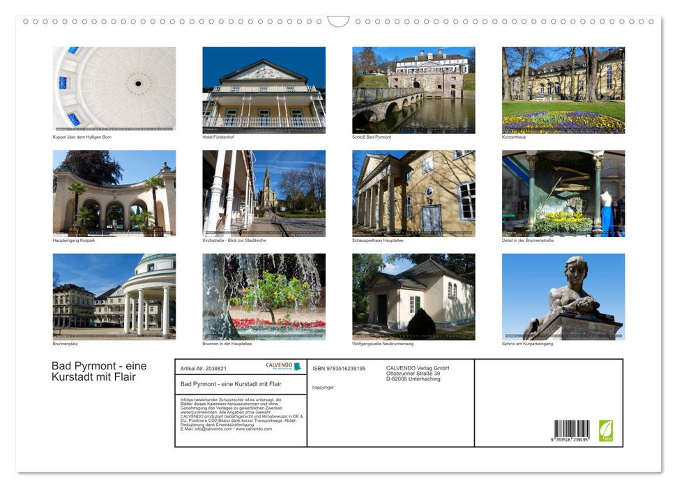 Bad Pyrmont - eine Kurstadt mit Flair (CALVENDO Wandkalender 2026)