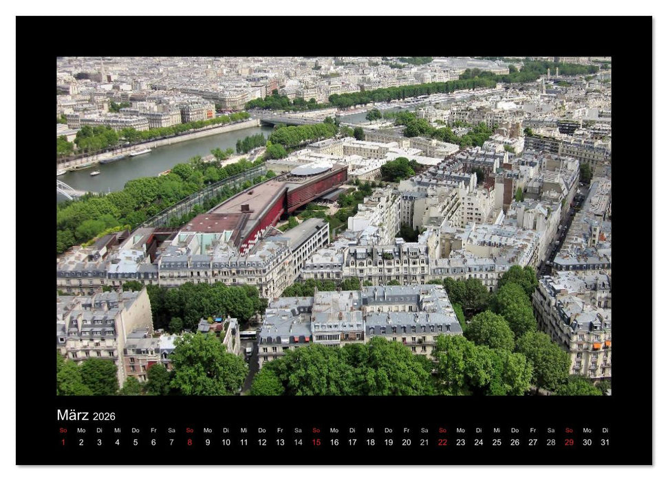 Paris von oben (CALVENDO Premium Wandkalender 2026)