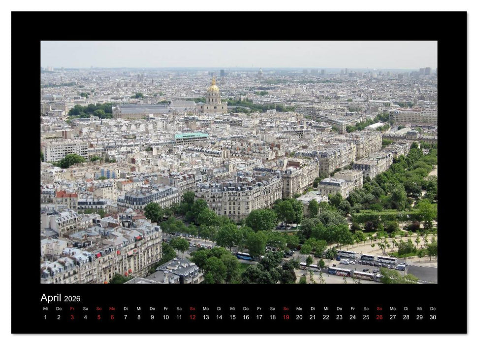 Paris von oben (CALVENDO Premium Wandkalender 2026)