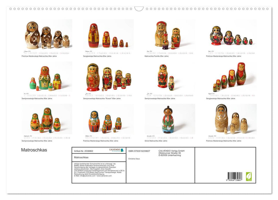 Matroschkas (CALVENDO Wandkalender 2026)