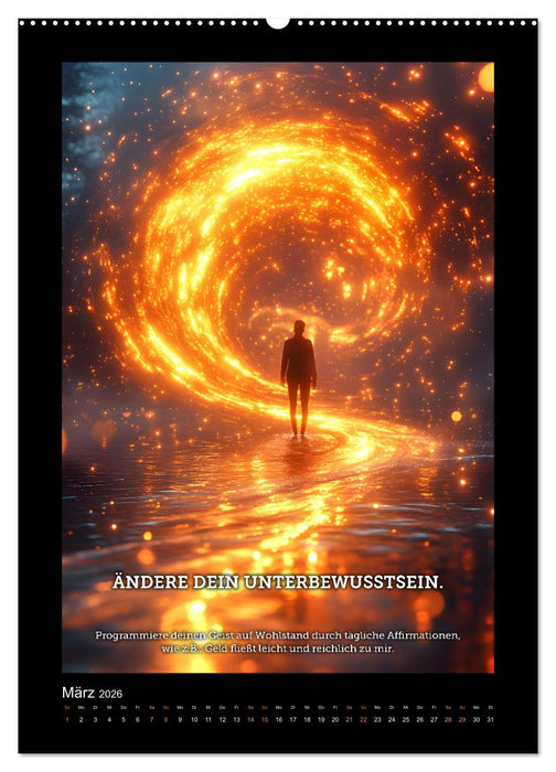 Vom Träumen zum Tun! - Erschaffe dir in 12 Monaten dein Millionärs-Mindset. (CALVENDO Wandkalender 2026)