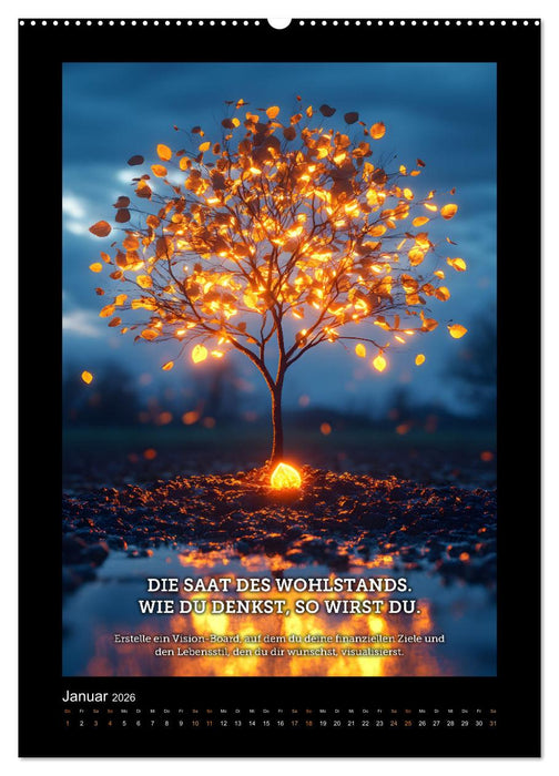 Vom Träumen zum Tun! - Erschaffe dir in 12 Monaten dein Millionärs-Mindset. (CALVENDO Premium Wandkalender 2026)